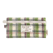 Load image into Gallery viewer, Monolike Unmatched Friends Old Check Pencil Case, Green - Pencil Pouch, Portable Pencil Bag, Pencil Case, Office Pouch case, Cushion, Soft, Vintage
