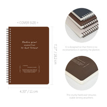 Load image into Gallery viewer, Monolike A5 Planning Notebook Archive 247, Brown - Undated 4-Month Planner, Portable Lay-Flat Spiral-Bound Diary for Office Use
