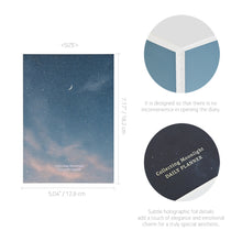Load image into Gallery viewer, Monolike Moonlight 6 Month Undated Planner, Blue night - B6 Lay Flat Diary with Clear PVC Pocket &amp; Hologram Foil Cover for Office
