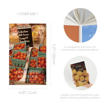 Load image into Gallery viewer, Monolike PVC Handy Planner Notebook Capture The Life, Tomato market - Undated 5 Month Planner, Handheld Lay Flat Diary with Clear PVC Pocket Cover for Office

