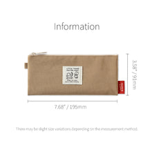 Load image into Gallery viewer, Monolike Happy and Lucky Daily pen case, Beige - Slim Water-Resistant Nylon Pen Pouch, Aesthetic Vivid Stationery Organizer for Office
