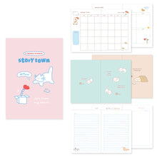 Load image into Gallery viewer, Monolike B6 Storytown Afternoon Diary 6 Month Planner,  Surprised cat - Academic Planner, Weekly &amp; Monthly Planner, Scheduler, Undated Planner, 128x182mm
