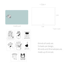 Load image into Gallery viewer, Monolike Message Little doodle Cheer up Series. 2 Card - Mix 40 Mini Postcards, 20 envelopes Package
