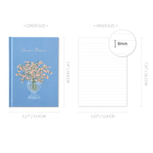 Load image into Gallery viewer, Monolike Olivia&#39;s Flowers Hardcover Lined Notebook, Blue - Hardcover, Academic, Journal, Diary, 112pages
