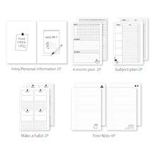 Load image into Gallery viewer, Monolike Little Doodle 4 Month Study Planner, Clock - Academic Planner, Weekly &amp; Monthly Planner, Study plan
