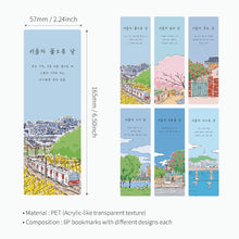 Load image into Gallery viewer, Monolike Seoul Spring + Summer Acrylic Bookmark 6P SET - Modern Book Accessory for Aesthetic Reading
