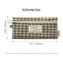 Load image into Gallery viewer, Monolike Unmatched Friends Fabric Check Pencil Case Series. 2, Vintage green - Pencil Pouch, Portable Pencil Bag, Pencil Case, Office Pouch case, Cushion, Soft, Vintage
