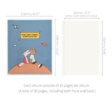 Load image into Gallery viewer, Monolike Happy and Lucky PVC Adhesive Photo Album, Universe - Self Adhesive Scrapbook, Waterproof Memory Book, DIY Magnetic Photo Journal, 4x6 5x7 8x10 Capacity
