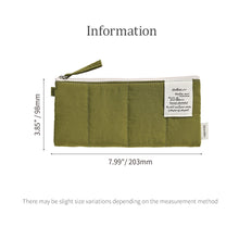 Load image into Gallery viewer, Monolike Archive247 Cushion Pencil Case, 03. Olive - Pencil Pouch, Portable Pencil Bag, Pencil Case, Office Pouch case, Cushion, Soft, Vintage
