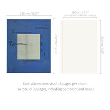 Load image into Gallery viewer, Monolike Nostalgia PVC Adhesive Photo Album Series.2, Blue beyond - Self Adhesive Scrapbook, Waterproof Memory Book, DIY Magnetic Photo Journal, 4x6 5x7 8x10 Capacity
