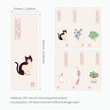 Load image into Gallery viewer, Monolike Minwha Black Cat+Pink Rabbit Acrylic Bookmark 6P SET - Modern Book Accessory for Aesthetic Reading
