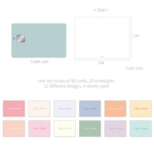 Load image into Gallery viewer, Monolike Day by Day Card, 109 Happy Birthday Romantic - Mix 48 Mini Single cards, 24 envelopes Package
