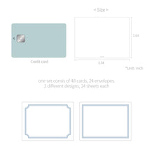 Load image into Gallery viewer, Monolike Day by Day Card, 112 Blank Blue - Mix 48 Mini Single cards, 24 envelopes Package
