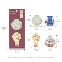 Load image into Gallery viewer, Monolike Pottery &amp; Lucky Pouch Paper Magnets, 4P C Set - Traditional Collectible Decorative Fridge Magnets for Home, Office, and Gift
