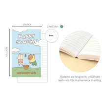 Load image into Gallery viewer, Monolike Happy and Lucky Littles Paperback Line Notebook - 03. Laundry_Design note, Mini note, Simple note, Notebook, 192 Pages, 4.13x6.69
