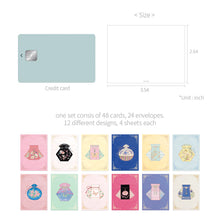 Load image into Gallery viewer, Monolike Day by Day Card, 103 Lucky Pouch - Mix 48 Mini Single cards, 24 envelopes Package
