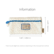 Load image into Gallery viewer, Monolike Unmatched Friends Bbogeuli Pencil Case, Ivory - Slim Fuzzy Fleece Pen Pouch for Daily Use with Stain-Resistant Lining
