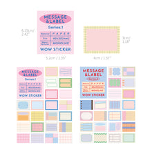 Load image into Gallery viewer, Monolike Wow Sticker Message &amp; Label Series.1 + Series.2 Set - Mini Size Cute Stickers, Square Stickers
