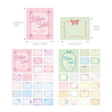 Load image into Gallery viewer, Monolike Wow Sticker Ribbon Label Series.1 + Series.2 Set - Mini Size Cute Stickers, Square Stickers
