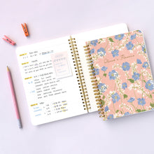 Load image into Gallery viewer, Monolike Olivia&#39;s Flowers A5 Line Spiral Notebook, Pink - Hardcover 5.83 x 8.27inch 128 Page
