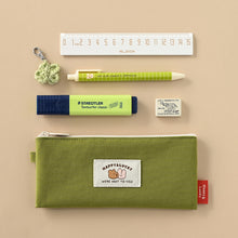 Load image into Gallery viewer, Monolike Happy and Lucky Daily pen case, Green - Slim Water-Resistant Nylon Pen Pouch, Aesthetic Vivid Stationery Organizer for Office
