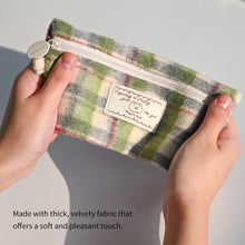 Load image into Gallery viewer, Monolike Unmatched Friends Old Check Pencil Case, Brown - Pencil Pouch, Portable Pencil Bag, Pencil Case, Office Pouch case, Cushion, Soft, Vintage
