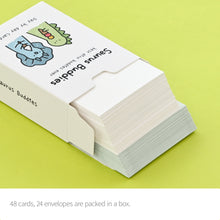 Load image into Gallery viewer, Monolike Day by Day Card, 125 Saurus Buddies - Mix 48 Mini Single cards, 24 envelopes Package
