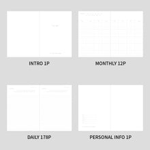 Load image into Gallery viewer, Monolike Moonlight 6 Month Undated Planner, Rosy night - B6 Lay Flat Diary with Clear PVC Pocket &amp; Hologram Foil Cover for Office
