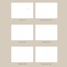 Load image into Gallery viewer, Monolike BASIC Olivia's Flowers 6-Month Undated Planner, Blue - Undated Academic Weekly &amp; Monthly Planner
