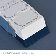 Load image into Gallery viewer, Monolike Day by Day Card, 112 Blank Blue - Mix 48 Mini Single cards, 24 envelopes Package
