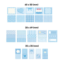 Load image into Gallery viewer, Monolike Blue Sherbet Sticker Pack (102pcs) - Aesthetic Scrapbooking Material, Writable Paper Sticker Set for Planners and Journals Decor
