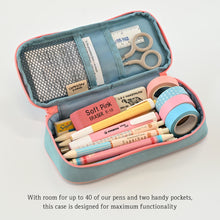 Load image into Gallery viewer, Monolike Unmatched Friends Standard pen case, Lime - Water-Resistant Nylon Pencil Case, Large Capacity Pen Pouch, Aesthetic Stationery Organizer for Office
