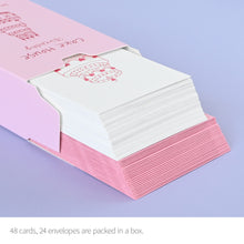 Load image into Gallery viewer, Monolike Day by Day Card, 122 Cake House: Birthday - Mix 48 Mini Single cards, 24 envelopes Package
