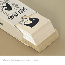 Load image into Gallery viewer, Monolike Day by Day Card, 123 Diet Peng - Mix 48 Mini Single cards, 24 envelopes Package

