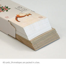 Load image into Gallery viewer, Monolike Day by Day Card, 102 Minhwa Ivory Series. 1 - Mix 48 Mini Single cards, 24 envelopes Package
