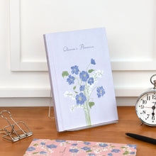 Load image into Gallery viewer, Monolike Olivia&#39;s Flowers Hardcover Lined Notebook, Blue - Hardcover, Academic, Journal, Diary, 112pages
