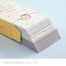 Load image into Gallery viewer, Monolike Day by Day Card, 107 Happy Birthday Sparkle - Mix 48 Mini Single cards, 24 envelopes Package
