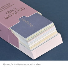Load image into Gallery viewer, Monolike Day by Day Card, 108 Happy Birthday Classic - Mix 48 Mini Single cards, 24 envelopes Package
