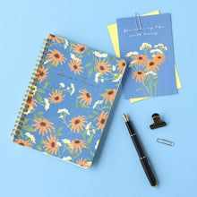 Load image into Gallery viewer, Monolike Olivia&#39;s Flowers A5 Line Spiral Notebook, Blue - Hardcover 5.83 x 8.27inch 128 Page
