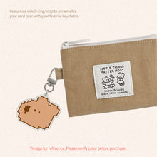Load image into Gallery viewer, Monolike Happy and Lucky Card Case, Beige - Small Nylon Pouch, Portable Keychain Coin Purse, Waterproof Card Sleeve, Compact Daily Organizer Case
