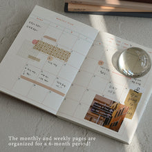 Load image into Gallery viewer, Monolike B6 Archive247 Diary 6 Month Planner, 01.Beige - Academic Planner, Weekly &amp; Monthly Planner, Scheduler, Undated Planner, 128x182mm
