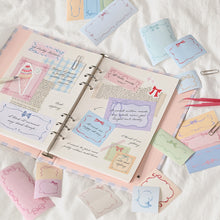 Load image into Gallery viewer, Monolike Ribbon Label Sticker Pack (102pcs) - Aesthetic Scrapbooking Material, Writable Paper Sticker Set for Planners and Journals Decor
