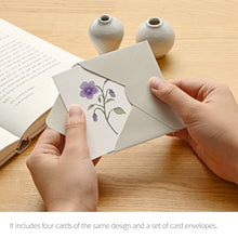 Load image into Gallery viewer, Monolike Day by Day Card, 120 The Old Garden - Mix 48 Mini Single cards, 24 envelopes Package
