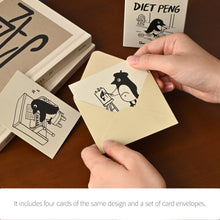 Load image into Gallery viewer, Monolike Day by Day Card, 123 Diet Peng - Mix 48 Mini Single cards, 24 envelopes Package
