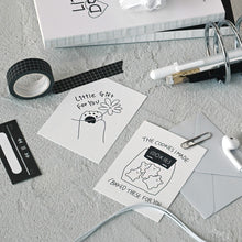 Load image into Gallery viewer, Monolike Message Little doodle Cheer up Series. 2 Card - Mix 40 Mini Postcards, 20 envelopes Package
