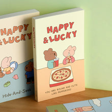 Load image into Gallery viewer, Monolike Happy and Lucky Littles Paperback Line Notebook - 02. Love pizza_Design note, Mini note, Simple note, Notebook, 192 Pages, 4.13x6.69
