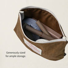 Load image into Gallery viewer, Monolike Archive 247 Faded Flat Pouch, Brown - Makeup Bag, Cosmetic Bag, Travel Bag, Toiletry Bag, Organizer, Storage Bag
