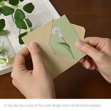 Load image into Gallery viewer, Monolike Day by Day Card, 119 The Flower - Mix 48 Mini Single cards, 24 envelopes Package
