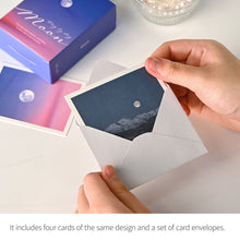 Load image into Gallery viewer, Monolike Day by Day Card, 105 Moon - Mix 48 Mini Single cards, 24 envelopes Package
