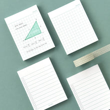 Load image into Gallery viewer, Monolike Memopad Basic Line B SET - 4 Packs, 4 Different Designs, 100 Sheets Per Pad, Total 400 Sheets, Note pads, Writing pads
